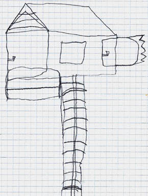 En af Tokes f�rste ideer til hus i tr�et