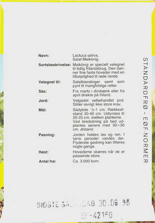 Havesalat, hovedsalat, Maik�nig, Lactuca sativa </i>L. var. <i>capitata