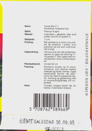 Tomat, Elin F1, Solanum lycopersicum</i> L<i>