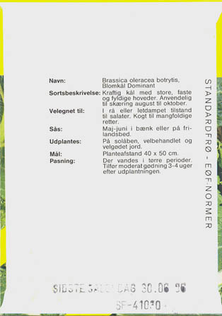 Blomk�l, Dominant, Brassica oleracea </i>L. var. <i>botytris