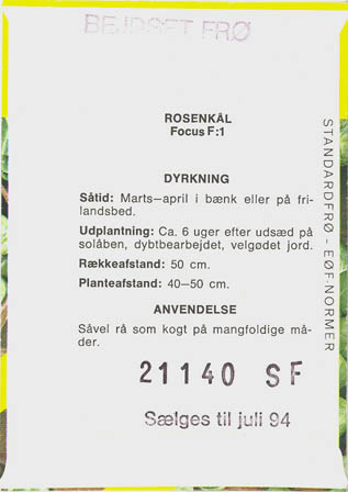 Rosenk�l, Focus F1, Brassica oleracea </i>L. var. <i>gemmifera