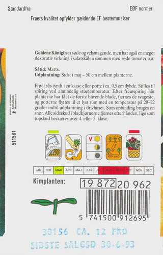 Tomat, Goldene K�nigin, Solanum lycopersicum</i> L<i>