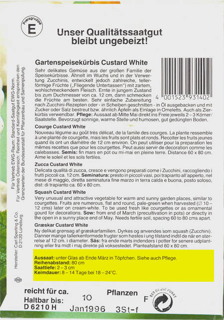 Gr�skar, Custard White, Cucurbita