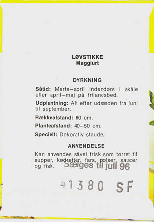 L�vstikke, L�vstikke, Levisticum officinale