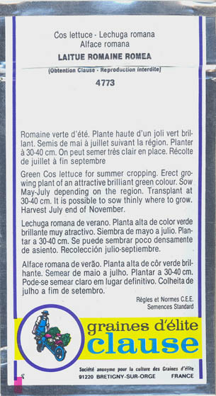 Havesalat, bindsalat, Romea, Lactuca sativa </i>L. var. <i>longifolia.