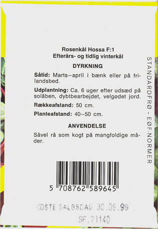 Rosenk�l, Hossa F1, Brassica oleracea </i>L. var. <i>gemmifera