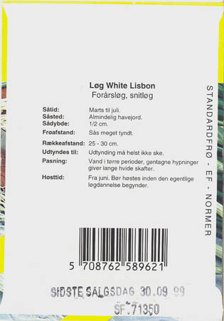 Pibel�g, White Lisbon, Allium fistulosum </i>L<i>
