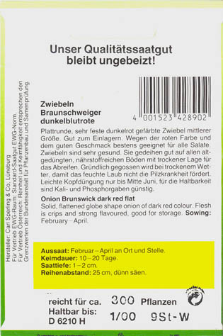 Kepal�g, Braunschweiger dunkelblutrote, Allium cepa </i>L.<i>