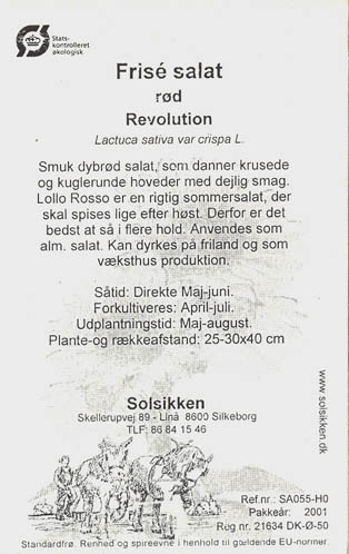 Havesalat, pluksalat, R�d Revolution, Lactuca sativa </i>L. var. <i>crispa