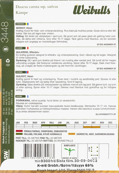 Gulerod, K�mpe, Daucus carota </i>L. subsp.<i> sativus