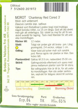 Gulerod, Chantenay Red Cored, Daucus carota </i>L. subsp.<i> sativus