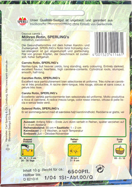 Gulerod, Rotin, Daucus carota </i>L. subsp.<i> sativus