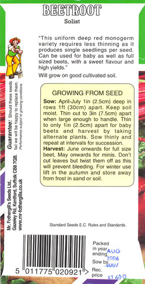 R�dbede, Solist, Beta vulgaris </i>L. var.<i> vulgaris