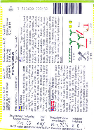 R�dbede, Egyptische Platrunde, Beta vulgaris </i>L. var.<i> vulgaris