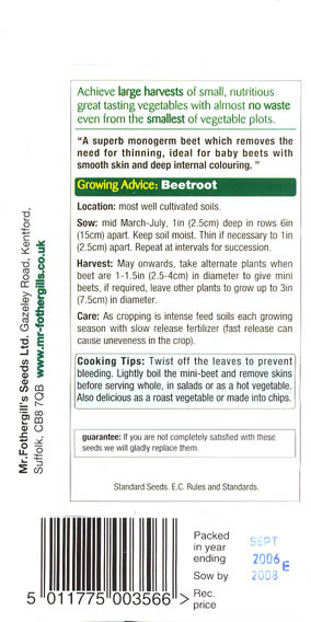 R�dbede, Moulin Rouge, Beta vulgaris </i>L. var.<i> vulgaris