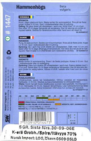 R�dbede, Egyptische Platrunde, Beta vulgaris </i>L. var.<i> vulgaris