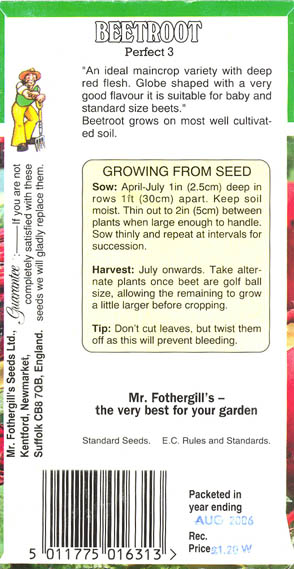 R�dbede, Perfect 3, Beta vulgaris </i>L. var.<i> vulgaris