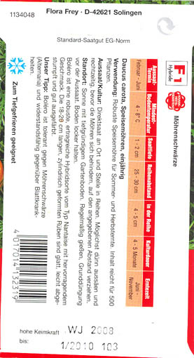 Gulerod, Bol�ro, Daucus carota </i>L. subsp.<i> sativus