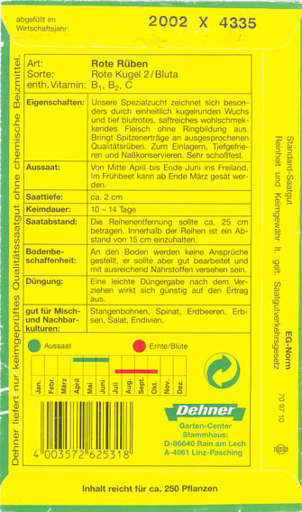 R�dbede, Rote Kugel 2, Beta vulgaris </i>L. var.<i> vulgaris