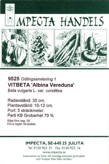 R�dbede, Albina Vereduna, Beta vulgaris </i>L. var.<i> vulgaris