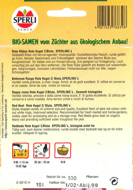 R�dbede, Rote Kugel 2, Beta vulgaris </i>L. var.<i> vulgaris