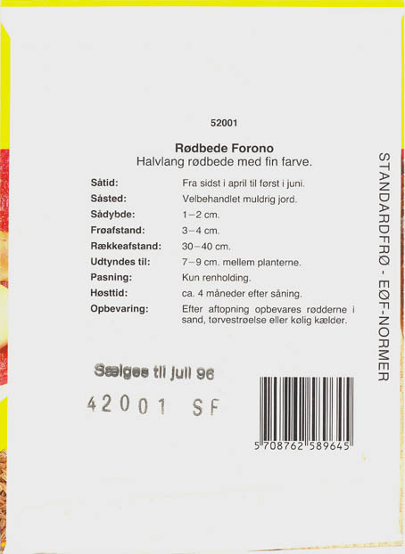 R�dbede, Forono, Beta vulgaris </i>L. var.<i> vulgaris