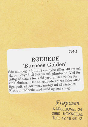 R�dbede, Burpees Golden, Beta vulgaris </i>L. var.<i> vulgaris
