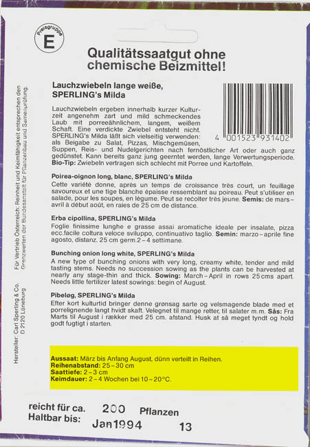 Pibel�g, Milda, Allium fistulosum </i>L<i>