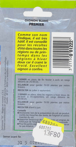 Kepal�g, Premier, Allium cepa </i>L.<i>