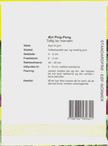 �rt, Ping Pong, Lathyrus oleraceus