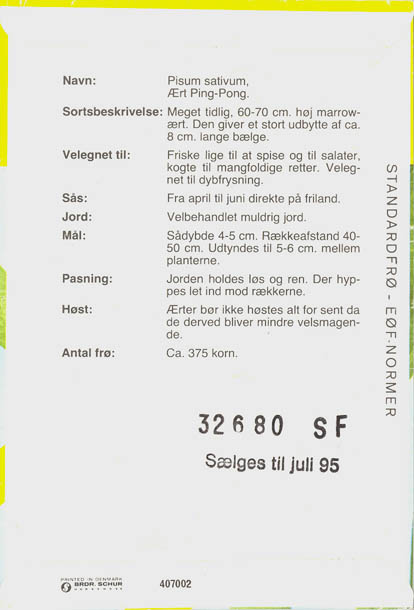 �rt, Ping Pong, Lathyrus oleraceus