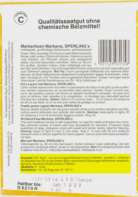 �rt, Markana, Lathyrus oleraceus