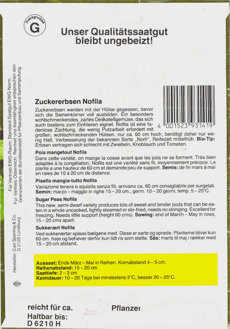 �rt, Nofila, Lathyrus oleraceus